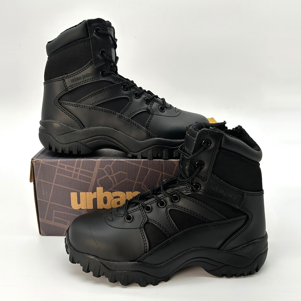 Urban Patrol 6" Tactical Duty Boots Mens Sz. 5.5 Black Leather Combat Boots NEW